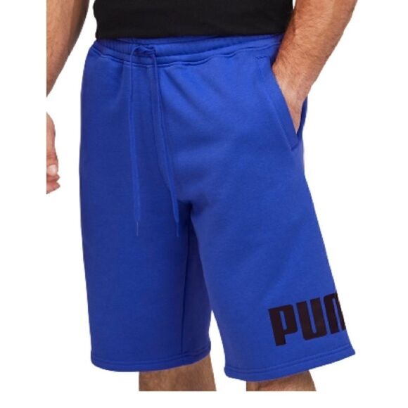Puma Men's Big Fleece Logo 10in Shorts Royal Sapphire/Blk/Wht-Short - Picture 6 of 13